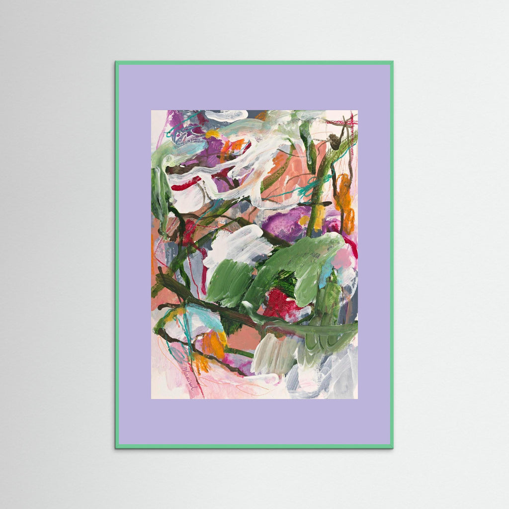 Voices in the Forest -  Framed Fine Art Paper Print with Lilac Passepartout