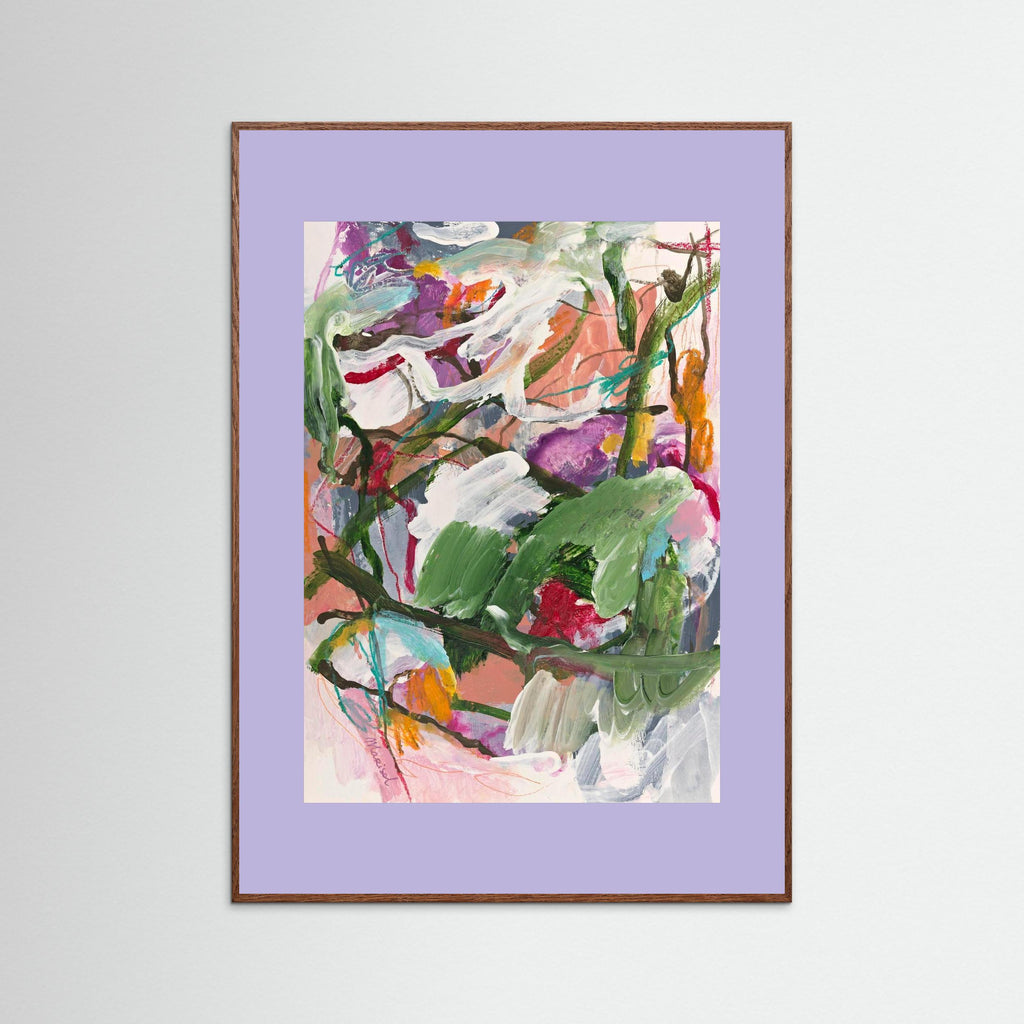 Voices in the Forest -  Framed Fine Art Paper Print with Lilac Passepartout