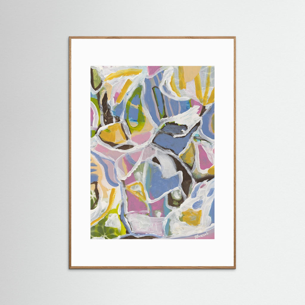 August -  Framed Fine Art Paper Print with Passepartout