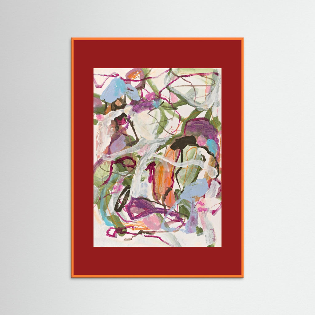 Wind Song -  Framed Fine Art Paper Print with  Red Passepartout