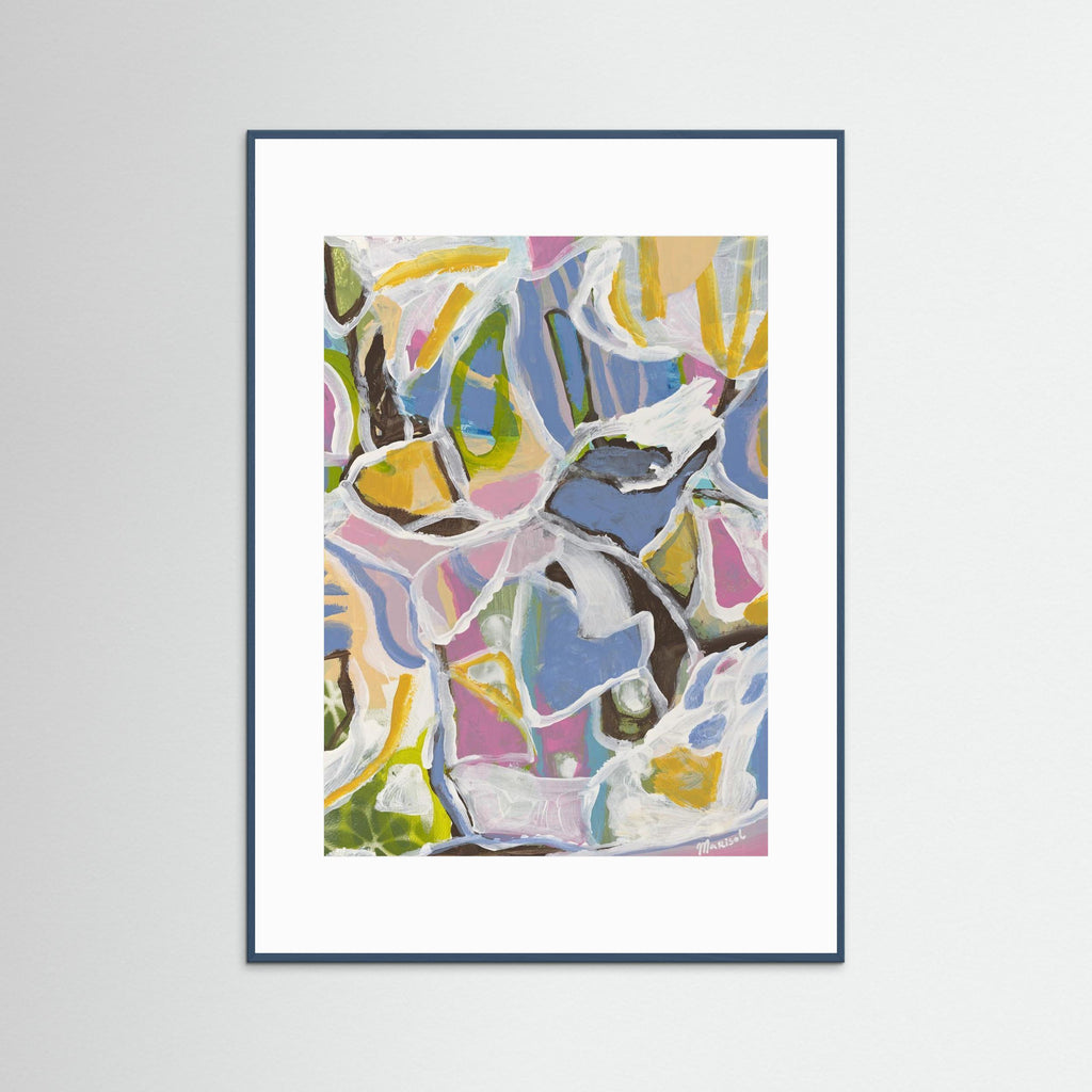 August -  Framed Fine Art Paper Print with Passepartout