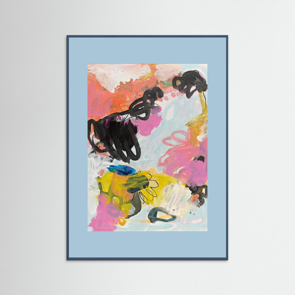 You Will Find Me -  Framed Fine Art Paper Print with Light Blue Passepartout