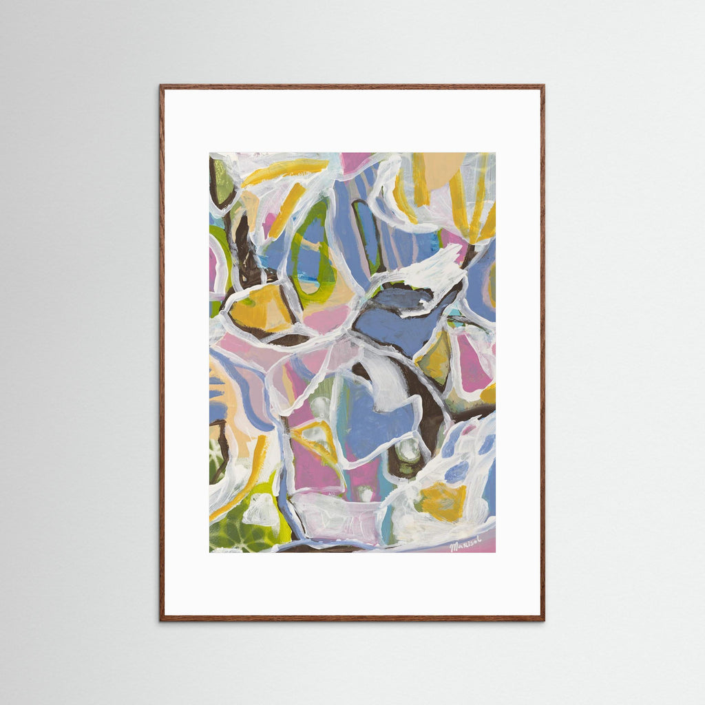 August -  Framed Fine Art Paper Print with Passepartout