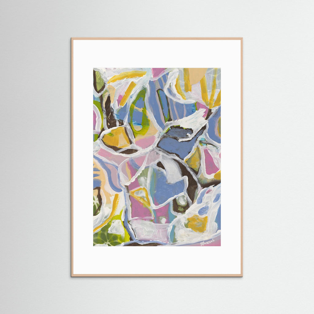 August -  Framed Fine Art Paper Print with Passepartout