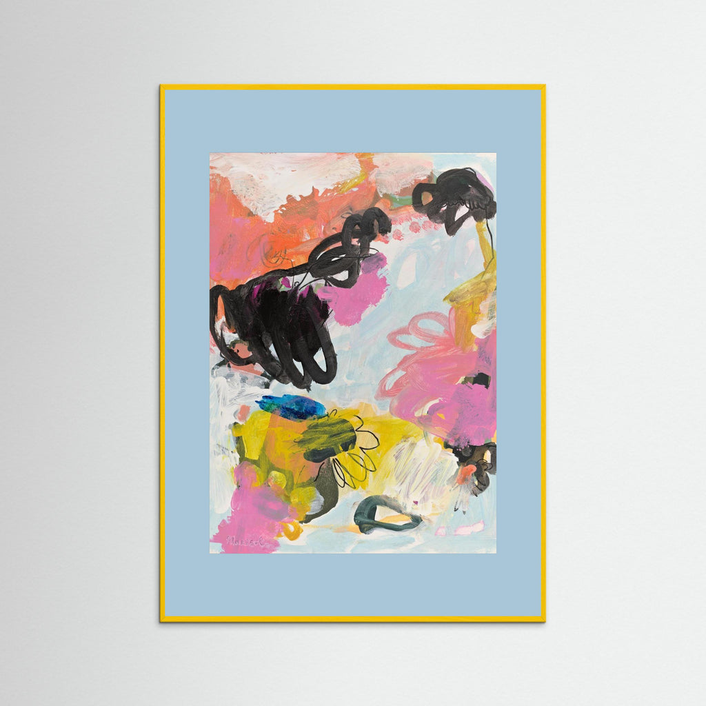 You Will Find Me -  Framed Fine Art Paper Print with Light Blue Passepartout