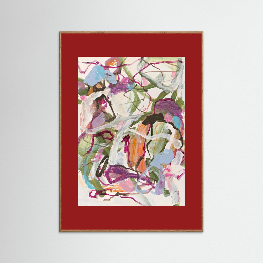 Wind Song -  Framed Fine Art Paper Print with  Red Passepartout