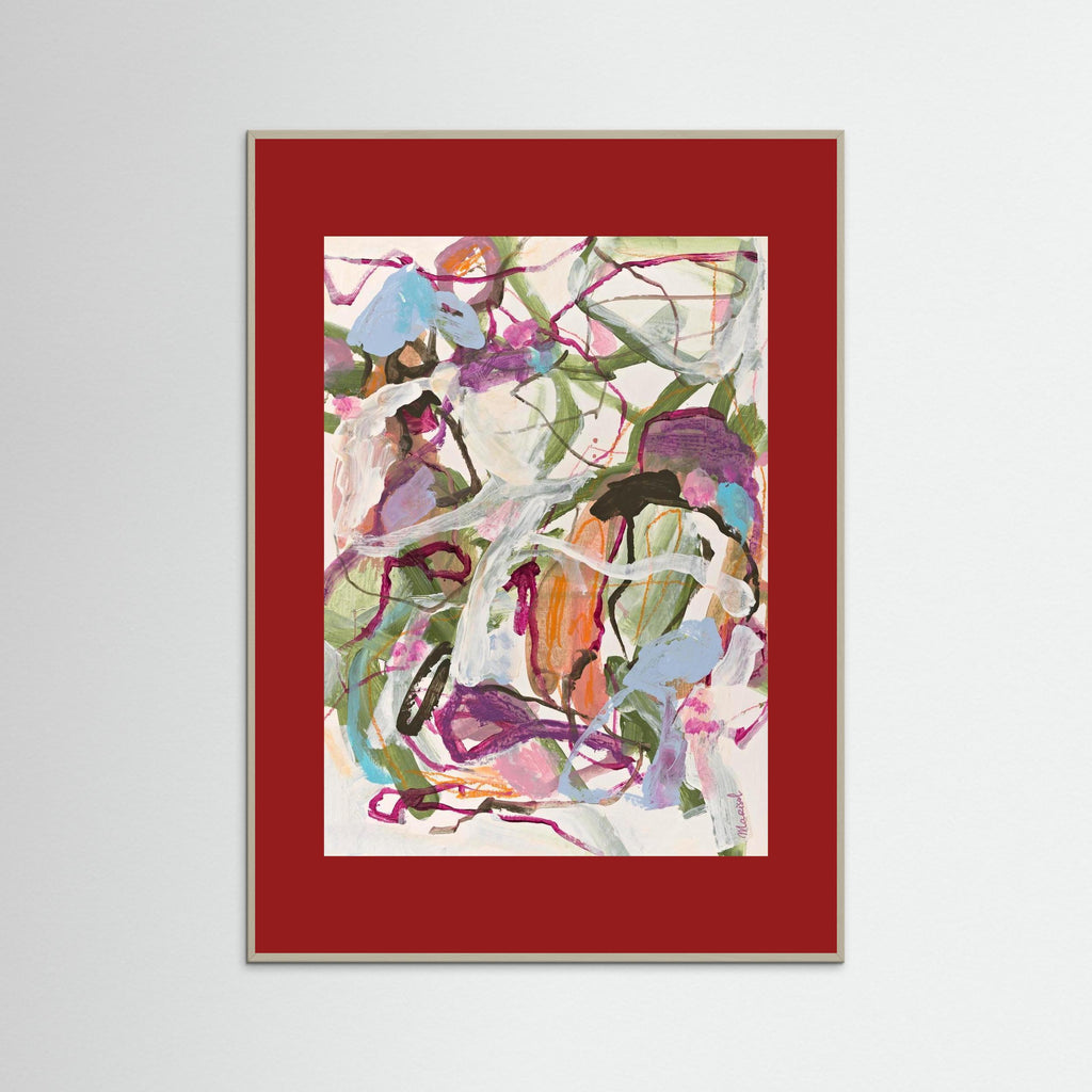 Wind Song -  Framed Fine Art Paper Print with  Red Passepartout
